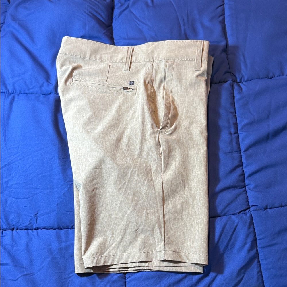 Burnside Men's Light Tan Flat Front Shorts